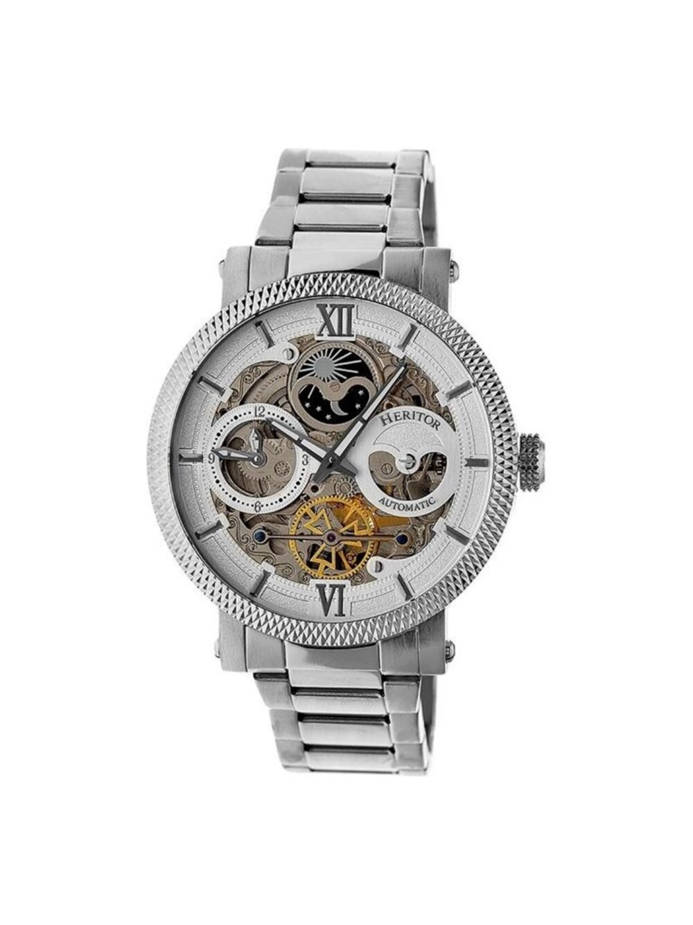 NWT Heritor Aries Automatic Skeleton Dial Men's Watch
